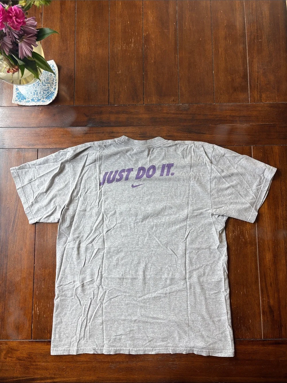 Vintage Nike Lorenzo Romar Basketball Graphic Tee - Gray & Purple